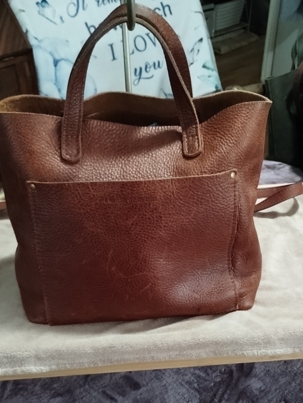 Portland Leather Goods Cognac Leather Tote Bag